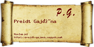 Preidt Gajána névjegykártya